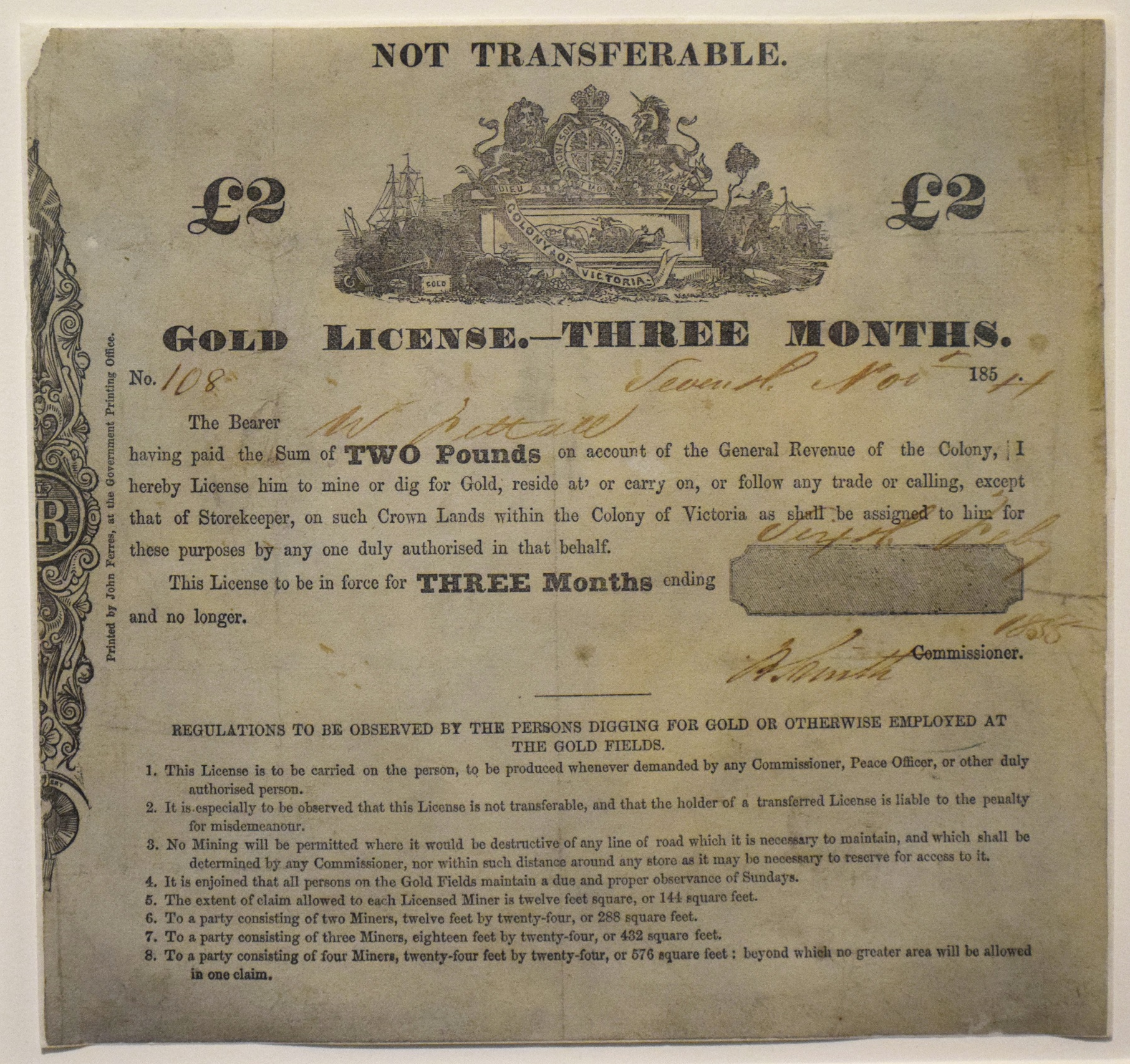 The Gold Licence- 'Gold Rush: 20 Objects, 20 Stories